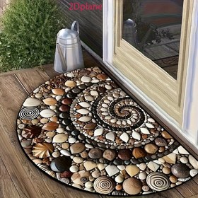 Resim 1 Adet 2D Düz Renkli Çakıl Taşlı Hoş Geldiniz Paspası, Kaymaz Tabanlı Kadife Malzeme, Giriş Yolu, Yatak Odası Kapısı, Mutfak Girişi, Banyo Çok Amaçlı Dekoratif Zemin Matı, Şükran Günü İçin Uygun 