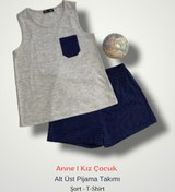 Resim Black&Small Lacivert Anne Kız Pijama Takımı 
