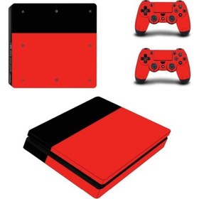 Resim Kt Decoration Siyah-Kırmızı Playstation 4 Slim Kasa Sticker Kaplama 