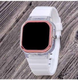 Resim Pinkoli ST-304304 Tuşlu Yanıp Sönen Işıklı Led Çocuk Saati Beyaz 