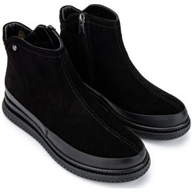 Resim Tamer Tanca Kadın Hakiki Deri Siyah Süet Casual Bot 599 23005-1 Bn Bot Sk24-25 Sıyah Suet Siyah Süet 