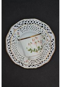 Resim Linnea Borealis Ajurlu Vintage Duble Kahve/çayfincanı 3 Parça Beyaz 