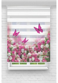 Resim Perdecizade Enxboy Kelebek Ve Çiçekler Dijital Baskılı Zebra Perde-cocuk Odası-stor Perde Tyca327668d1ec015b7e5d500 Renkli 