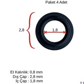 Resim Plakalı Eşanjör Oring Conta Seti 4 Ad. 28 18 0,8 