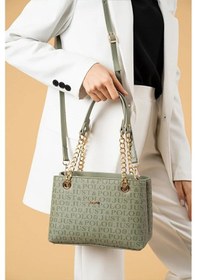 Resim Just Polo Kadın Baskılı Uzun Ayarlanabilir Askılı Şık El Ve Omuz Çantası Shoulder Bag Yeşil 