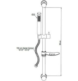 Resim Gpd Sürgülü Duş Seti Tek Fonksiyonlu 32 Dst63-S Diğer 