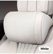 Resim Dashanshop Lüks Nappa Beyaz Başlıklı Araç Baş Ve Bel Destek Yastığı Yumuşak Nefes Alabilir 