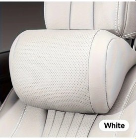 Resim Dashanshop Lüks Nappa Beyaz Başlıklı Araç Baş Ve Bel Destek Yastığı Yumuşak Nefes Alabilir 