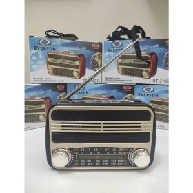 Resim Kahverengi Nostaljik Bluetooth Radyo USB Şarjlı 13CM 