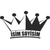 Resim Kral Tacı Isim Soyisim (Oto-Motor-Laptop-Duvar-Dekor) 20 x 10 cm 