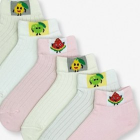 Resim MEM SOCKS 6 Lı Lastik Meyve Desenli Çocuk Patik Çorap 