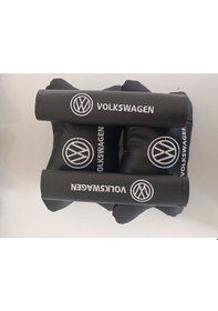 Resim Volkswagen Uyumlu Beyaz Oto Boyun Yastığı +emniyet Kemer Pedi Beyaz 