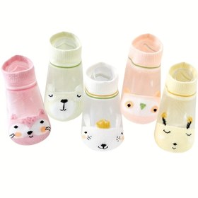 Resim 5 Çift Bebekler İçin Sevimli Karikatür Hayvan Çorapları - Kaymaz, Serinletici İç Mekan Yürüyüş Çorapları, Eğlenceli Tasarımlar, Polyester Karışımı, Tüm Mevsim Konforu, Bebek Konfor Çorapları | Eğlenceli Hayvan Tasarımları | Örgü Yapısı, Bebek Çorapları 