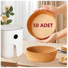 Resim Home Her Modele Uyumlu 50 Adet Airfryer Pişirme Kağıdı Hijyenik Yağlı Kağıt Airfryer Hava Fritözü 
