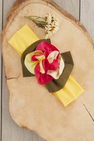 Resim Babygiz El Yapımı Yumuşak Eşsiz Aksesuarlı Doğal Pamuklu Penye Bebek Çocuk Kız Bandana Renkli Seri 