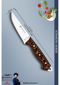 Resim Sürmene Serisi Mutfak Bıçak Et Ekmek Sebze Salata Bıçağı Kahverengi No:3 Mft-207 Kahverengi 