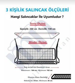 Resim Mor Minder Süngersiz Tenteli Salıncak Kumaş Seti 3kişilik 164x47 Cm Süngersiz Ingiliz Gülü Model 