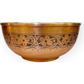 Resim Oyma İşlemeli Skoç Eskitme Bakır Salata Kasesi 