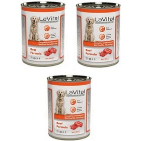 Resim La Vital Biftekli Yetişkin Köpek Konservesi 3 x 400 G 