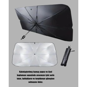 Resim Değirmen Grup Katlanabilir Ön Cam Güneşliği Şemsiye – Her Araca Uygun Isı ve Işık Koruması 