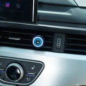 Resim Vibrant Evil Eye Car Air Vent Clip - Otomobil tutkunları için şık mavi ve beyaz dekoratif aksesuar, güç gerektirmez, arabanızın iç mekanına benzersiz bir dokunuş ekler 