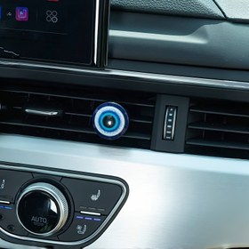Resim Vibrant Evil Eye Car Air Vent Clip - Otomobil tutkunları için şık mavi ve beyaz dekoratif aksesuar, güç gerektirmez, arabanızın iç mekanına benzersiz bir dokunuş ekler 