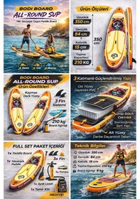 Resim Paddle Board Sup Bodi Cyber Cat Şişme Stand 350x84x15cm Full Set 