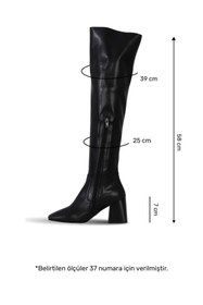 Resim Bueno Shoes Siyah Deri/streç Kadın Topuklu Çizme 42wc6304 