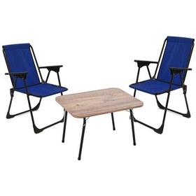 Resim Exent 45x60 Katlanır Masa + 2 Adet Kamp Sandalyesi, Çift Dikişli 120 Kg Kapasiteli-2lac-atl Çok Renkli 