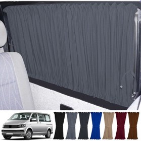Resim Pandami Volkswagen Transporter T5/t6/t7 Uzun Şase 2003-2022 Uyumlu Gri Raylı Oto Perde Takımı 