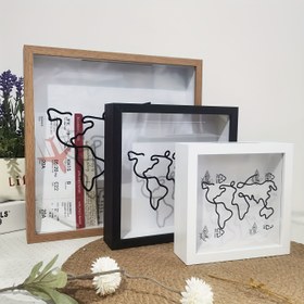 Resim Vancol Hoş Geldiniz Damgası Pasaport Tutucu - 2D Harita Tasarımı ile Ahşap Çerçeve, Pasaport ve Bilet Toplama Gösterimi, Dayanıklı Ev Dekoru İçin, Pasaport Gösterimi | Harita İllüstrasyonu | Ahşap Çerçeve, Pasaport Tutucu 