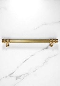 Resim Çizgili Nesli Alüminyum Metal Lüks Modern Mobilya Çekmece Mutfak Dolabı Kulpu Altın 192mm 10 Adet Altın 