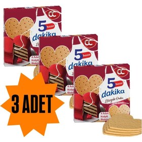Resim CC 5 Dakika Mozaik Pasta 3 Adet Kalp Şekilli 5 Dakika Hazır Mozaik Pasta - 20 cm Çapında 4 Kat Pasta Tabanı Bisküvisi 