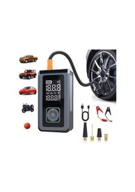 Resim Akü Takviyeli 8000mah Şarjlı Lastik Şişirme Pompası Hava Kompresörü Çantalı 