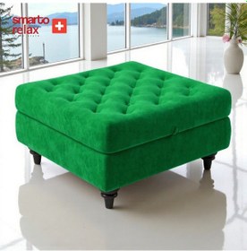 Resim Smarto Relax Puf Brienz Ayaklı Kare Kapitoneli Dekoratif 100x100x45 Cm Yeşil Yeşil 