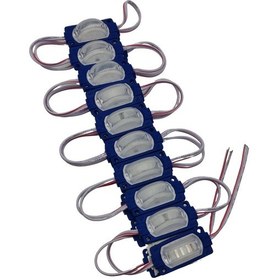Resim 12 Volt 1.2 Watt Dar Açılı Tek Lensli Mavi Led Modül Ip65 10 Adet Modül 