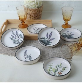 Resim Keramika Çiçek Bahçesi Stackable Çerezlik / Sosluk 14 Cm 6 Adet 18938-43 