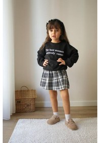 Resim Lolliboomkids Kız Çocuk Slogan Yazı Detaylı Üst Pötükareli Şort Etek Alt Üst Takım Yeni Sezon Siyah Beyaz Siyah Beyaz Siyah - Beyaz 