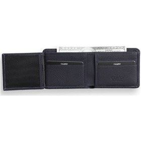Resim Guard Leather Guard Lacivert Mat Spor Özel Dikiş Desenli Deri Erkek Cüzdanı Çok Renkli 