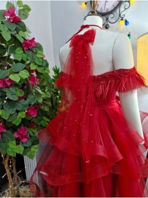 Resim AYFER MODA Kırmızı incili fiyonklu duvak 
