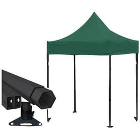 Resim Reyo Premium Serisi Altıgen Profil Yeşil 3x3 Katlanır Makaslı Çardak Yeşil 