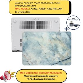 Resim McStorey Macbook Air M1 Kılıf 13inç A1932 A2179 A2337 ile Uyumlu Marble11NL 