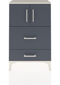 Resim Arges Komodin Tek Raflı 2 Çekmeceli 2 Kapaklı 60x30x96 Aytaşı... Aytaşı 