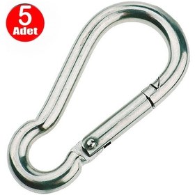 Resim Yaylı Karabina Salıncak Hamak Askı Kanca Kilidi 8MM - 5 Adet 