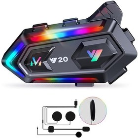 Resim Nivego Y20 5.3 Motosiklet Kask Kulaklık Bluetooth Intercom Rgb Işıklı 