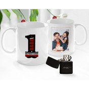 Resim Bk Gift Kişiye Özel Babalar Günü Hediyesi Fotoğraflı Kupa Bardak Ve Benzinli Çakmak Seti-1 