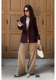 Resim Madmext Mürdüm Astarlı Kadın Blazer Ceket Mg2508 Mürdüm 