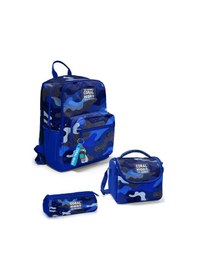 Resim Coral High Lacivert Saks Kamuflaj Desenli 3 Lü Okul Çanta Seti Set0123689 Lacivert - Saks 