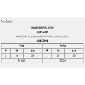 Resim Gürmaksan GÜRMAKSAN ZIMPARA TAŞ MOTORU 250 MM MONO 