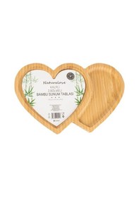 Resim Naturalove Bambu Sunum Tabağı - Kalpli / 2 Bölmeli 